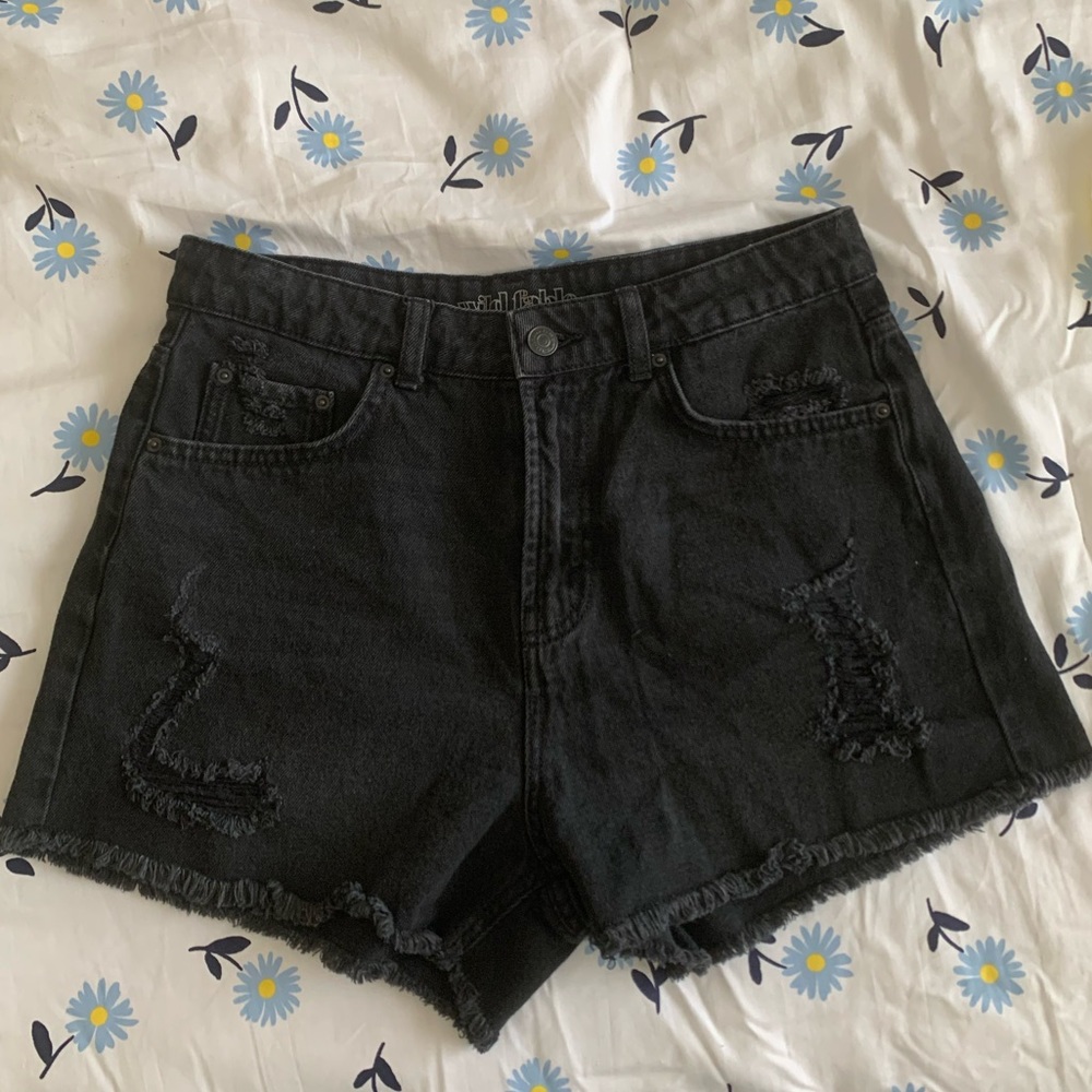 Wild Fable high rise black denim shorts